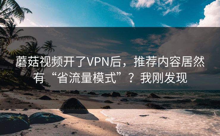 蘑菇视频开了VPN后，推荐内容居然有“省流量模式”？我刚发现